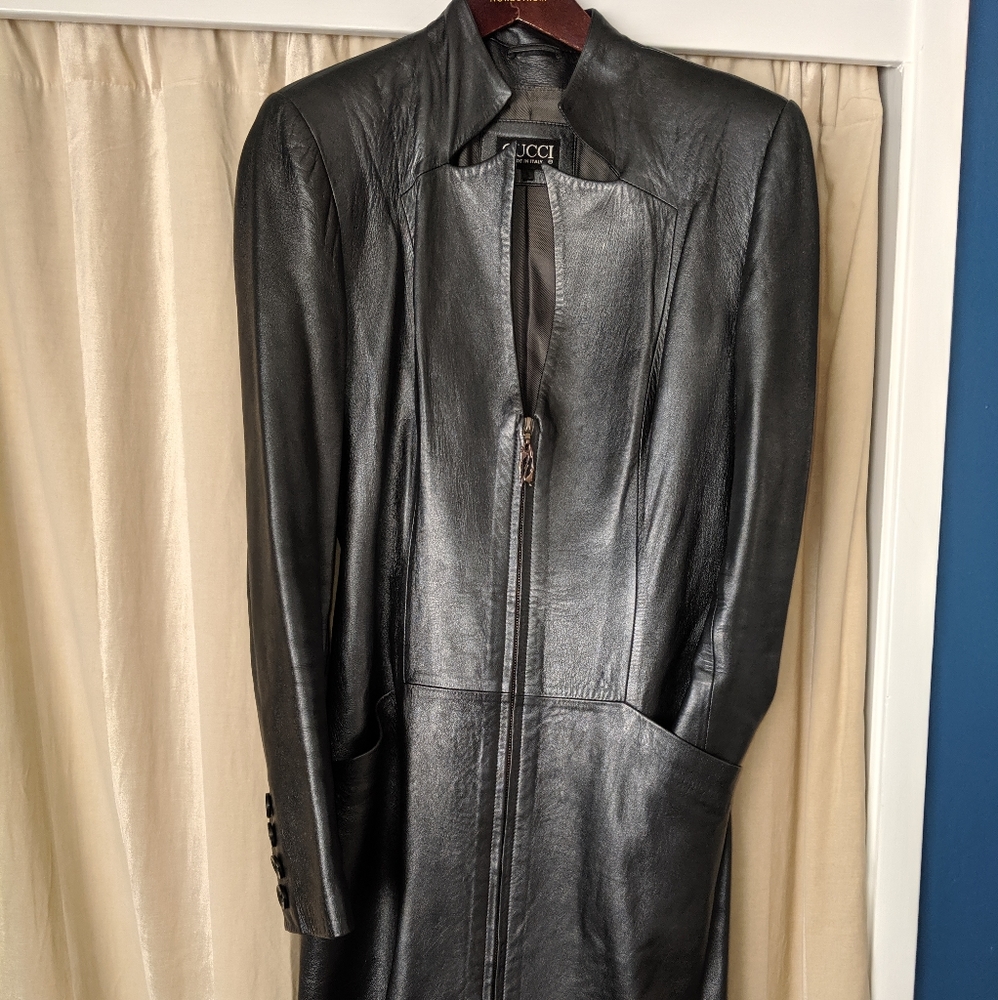 GUCCI Gun Metal Metallic Gray Coat sz. Medium